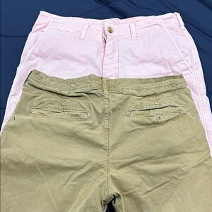 American Eagle Outfitters Men’s Chino Shorts in Pink and Khaki